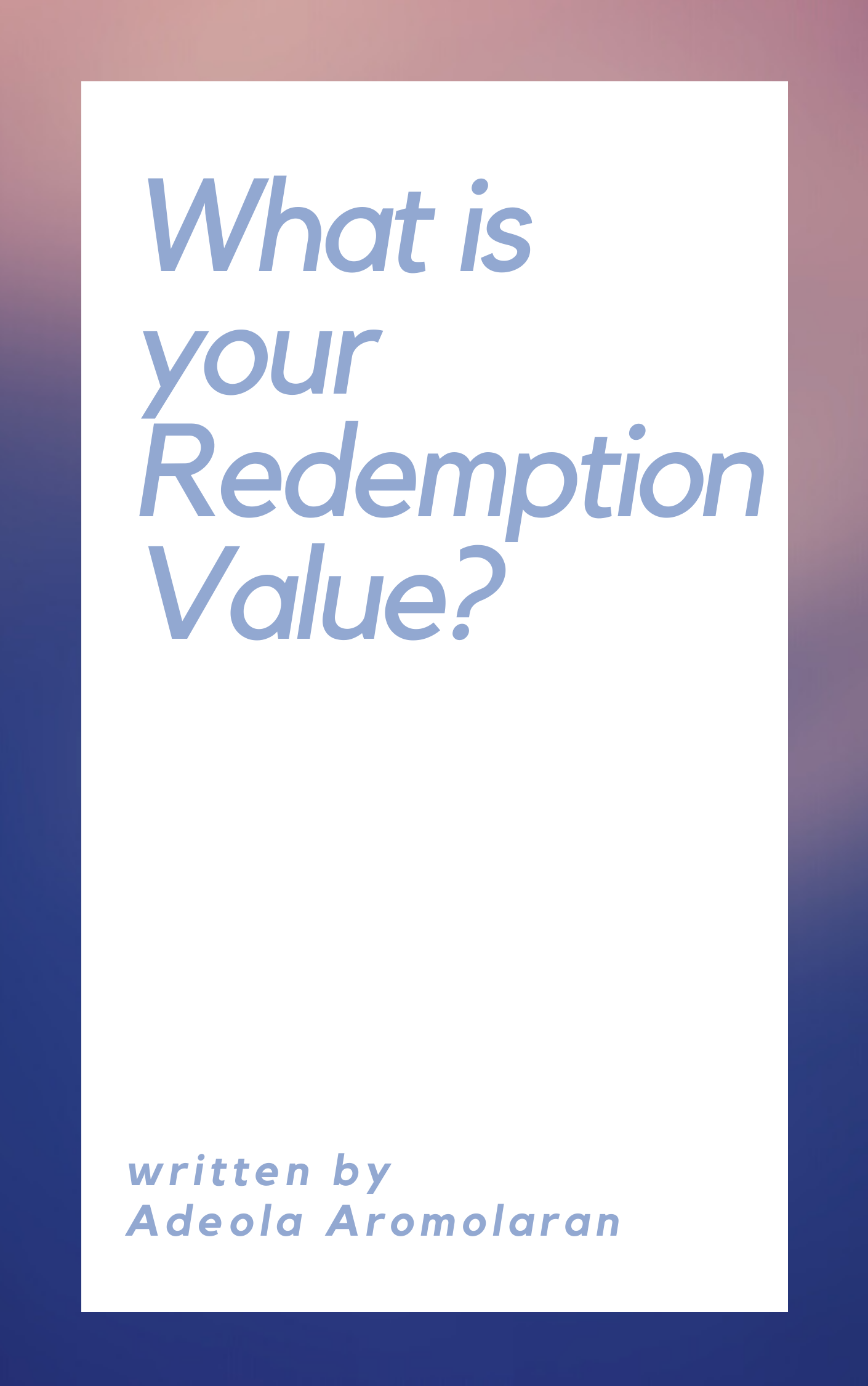 What-is-Your-Redemption-Value-